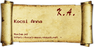 Kocsi Anna névjegykártya