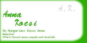 anna kocsi business card